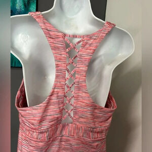 Zeroxposur Bayside Dress (L) Heathered Hiking‎ Camping Pink Racerback Pickleball